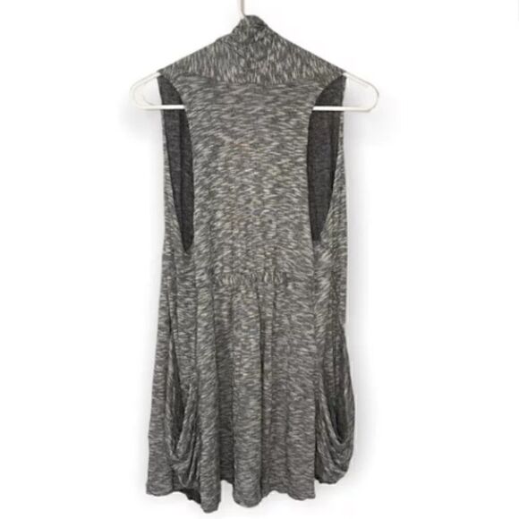 Comfy USA Womens Open Front Draped Vest Stretch Gray XS - Picture 2 of 6